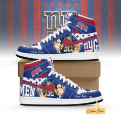 Gleammerch New York Giants AJ1 High Sneakers Shoes For Men And Women