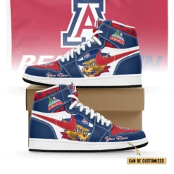 Gleammerch Arizona Wildcats AJ1 High Sneakers Shoes For Men And Women