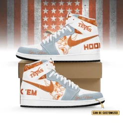 Gleammerch Texas Longhorns AJ1 High Sneakers Shoes For Men And Women