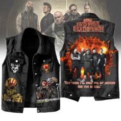 Gleammerch Five Finger Death Punch Sleeveless Denim Gifts For Fans