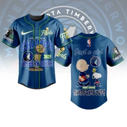 Gleammerch Minnesota Timberwolves NBA x Peanuts Personalized Baseball Jersey For Fans
