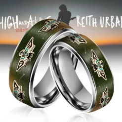 Gleammerch Keith Urban Silver Tungsten Rings Gift For Fans