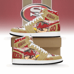 Gleammerch San Francisco 49ers AJ1 High Sneakers Shoes For Men And Women