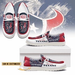 Gleammerch Houston Texans Personalized Hey Dude Shoes For Men And Women