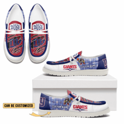 Gleammerch New York Giants Personalized Hey Dude Shoes For Men And Women