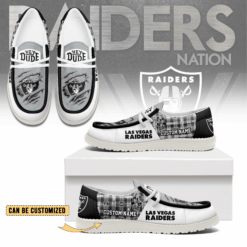 Gleammerch Las Vegas Raiders Personalized Hey Dude Shoes For Men And Women