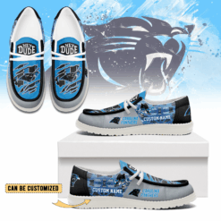 Gleammerch Carolina Panthers Personalized Hey Dude Shoes For Men And Women