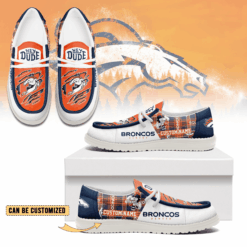 Gleammerch Denver Broncos Personalized Hey Dude Shoes For Men And Women