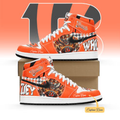 Gleammerch Cincinnati Bengals AJ1 High Sneakers Shoes For Men And Women