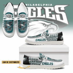 Gleammerch Philadelphia Eagles Personalized Hey Dude Shoes For Men And Women