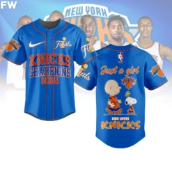Gleammerch New York Knicks NBA x Snoopy Personalized Baseball Jersey For Fan