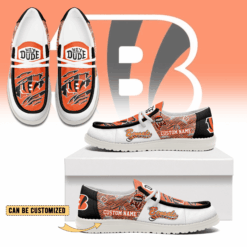 Gleammerch Cincinnati Bengals Personalized Hey Dude Shoes For Men And Women