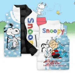 Gleammerch Snoopy Style Sleeveless Puffer Jacket Gift For Fan