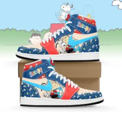 Gleammerch Snoopy AJ1 High Sneakers Shoes For Men And Women