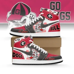 Gleammerch Georgia Bulldogs AJ1 High Sneakers Shoes For Men And Women