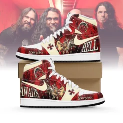 Gleammerch Slayer Band AJ1 High Sneakers Shoes For Men And Women