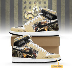 Gleammerch New Orleans Saints AJ1 High Sneakers Shoes For Men And Women