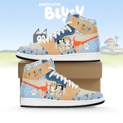 Gleammerch Bluey AJ1 High Sneakers Shoes For Men And Women