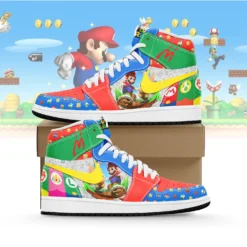 Gleammerch Super Mario AJ1 High Sneakers Shoes For Men And Women