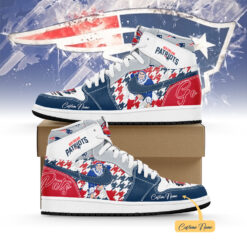 Gleammerch New England Patriots AJ1 High Sneakers Shoes For Men And Women