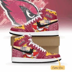 Gleammerch Arizona Cardinals AJ1 High Sneakers Shoes For Men And Women