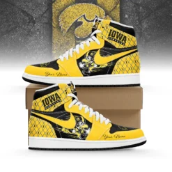 Gleammerch Iowa Hawkeyes AJ1 High Sneakers Shoes For Men And Women