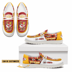 Gleammerch Kansas City Chiefs Personalized Hey Dude Shoes For Men And Women