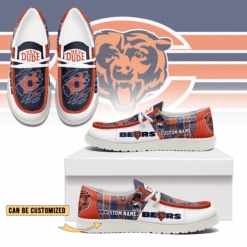 Gleammerch Chicago Bears Personalized Hey Dude Shoes For Men And Women