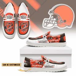 Gleammerch Cleveland Browns Personalized Hey Dude Shoes For Men And Women
