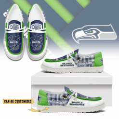 Gleammerch Seattle Seahawks Personalized Hey Dude Shoes For Men And Women