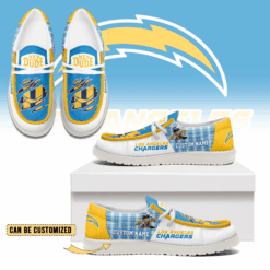 Gleammerch Los Angeles Chargers Personalized Hey Dude Shoes For Men And Women