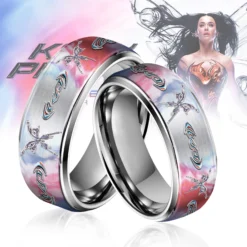 Gleammerch Katy Perry Silver Tungsten Rings Gift For Fans