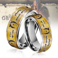Gleammerch The Elder Scrolls IV Silver Tungsten Rings Gift For Fans