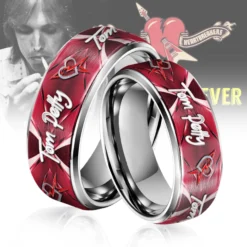 Gleammerch Tom Petty Silver Tungsten Rings Gift For Fans