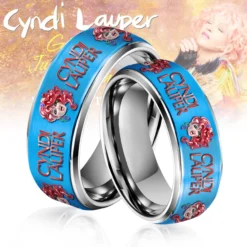 Gleammerch Cyndi Lauper Silver Tungsten Rings Gift For Fans
