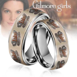 Gleammerch Gilmore Girls Silver Tungsten Rings Gift For Fans