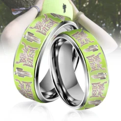 Gleammerch Billie Eilish Silver Tungsten Rings Gift For Fans