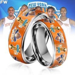 Gleammerch New York Knicks x NBA Silver Tungsten Rings Gift For Fans - Style 1