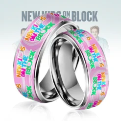 Gleammerch New Kids On The Block Silver Tungsten Rings Gift For Fans