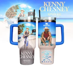 Gleammerch Kenny Chesney Custom Stanley Quencher 40oz Stainless Steel Tumbler With Handle