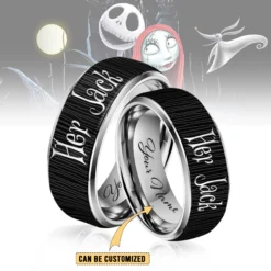 Gleammerch The Nightmare Before Christmas Silver Tungsten Rings Gift For Fans - Style 1