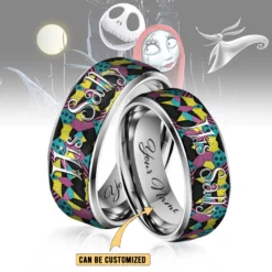 Gleammerch The Nightmare Before Christmas Silver Tungsten Rings Gift For Fans - Style 2