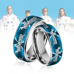 Gleammerch Weezer Band Silver Tungsten Rings Gift For Fans