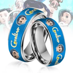 Gleammerch Coraline x Halloween Silver Tungsten Rings Gift For Fans