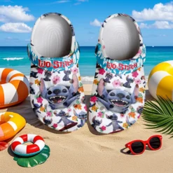 Gleammerch Lilo And Stitch Crocs Crocband Clogs Shoes Comfortable For Men Women and Kids