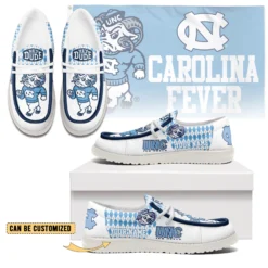 Gleammerch North Carolina Tar Heels Personalized Hey Dude Shoes For Men And Women