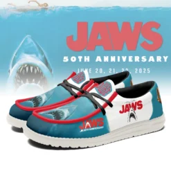 Gleammerch Jaws Personalized Hey Dude Shoes For Men And Women