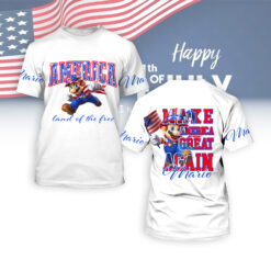 Gleammerch Mario x Independence Day Personalized T-Shirt Gift For Fan