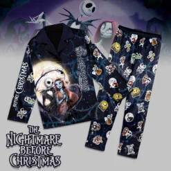 Gleammerch The Nightmare Before Christmas x Halloween Long Pajamas Set Gifts For Fans