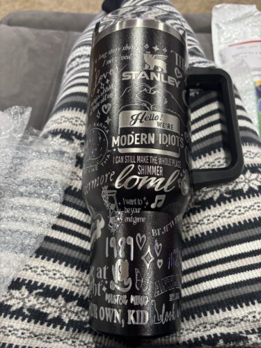 Click to view full screen Gleammerch Minnesota Timberwolves NBA Custom Stanley Quencher 40oz Stainless Steel Tumbler With Handle photo review